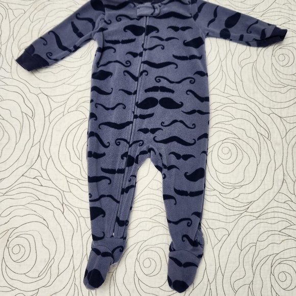 FREE W/ BUNDLE [12M] "Moustache" Patterned Carter's Footie PJs - Picture 2 of 7